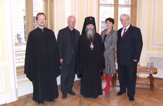 Deacon Vladimir Tsurikov, V. Chernushenko, Archbishop Constantine, V. Pavlov